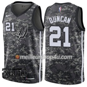 Maillot Basket Enfant San Antonio Spurs Tim Duncan 21 Nike City Edition Noir Swingman